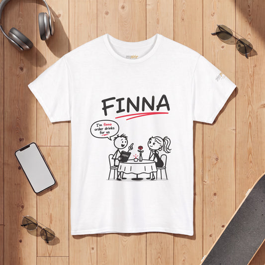 "FINNA" Gen z Slant Cartoon Tee
