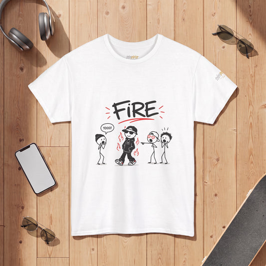 "Fire" Gen Z Slang Stick Figure Tee