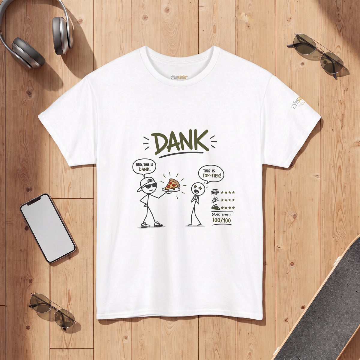 "DANK" Gen Z Slang Funny Stick Figure Comic Tee