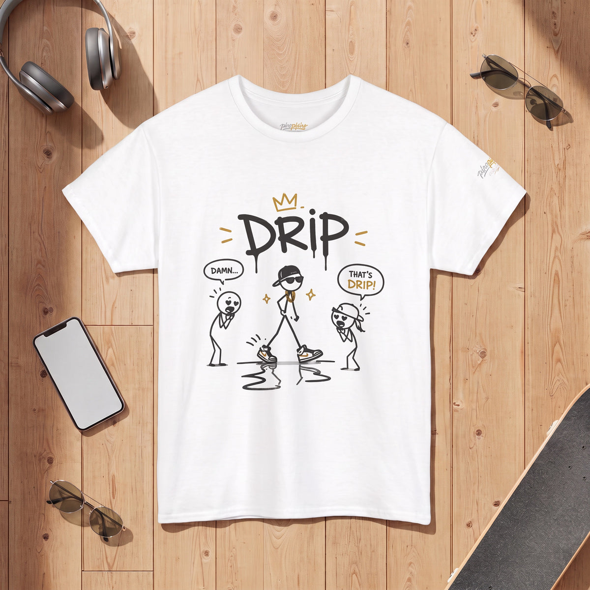 "Drip" Gen Z Slang Funny Stick Figure T‑Shirt