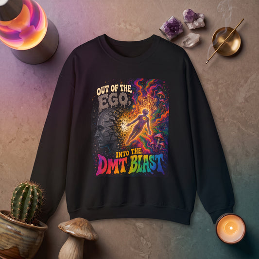 "Out of the Ego Into the DMT Blast" Psychedelic Crewneck Sweatshirt