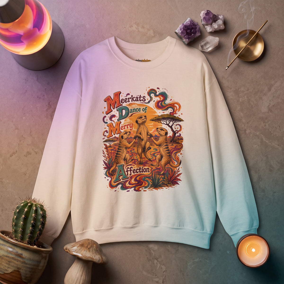 "Meerkats Dance of Merry Affection" Crewneck Sweatshirt
