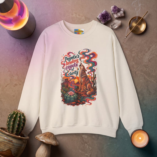 “Peyote’s Howling Coyote Clarity” Graphic Crewneck Sweatshirt