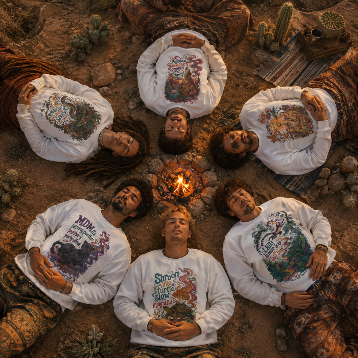 “Peyote’s Howling Coyote Clarity” Graphic Crewneck Sweatshirt