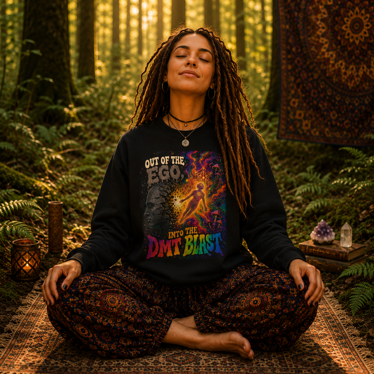 "Out of the Ego Into the DMT Blast" Psychedelic Crewneck Sweatshirt