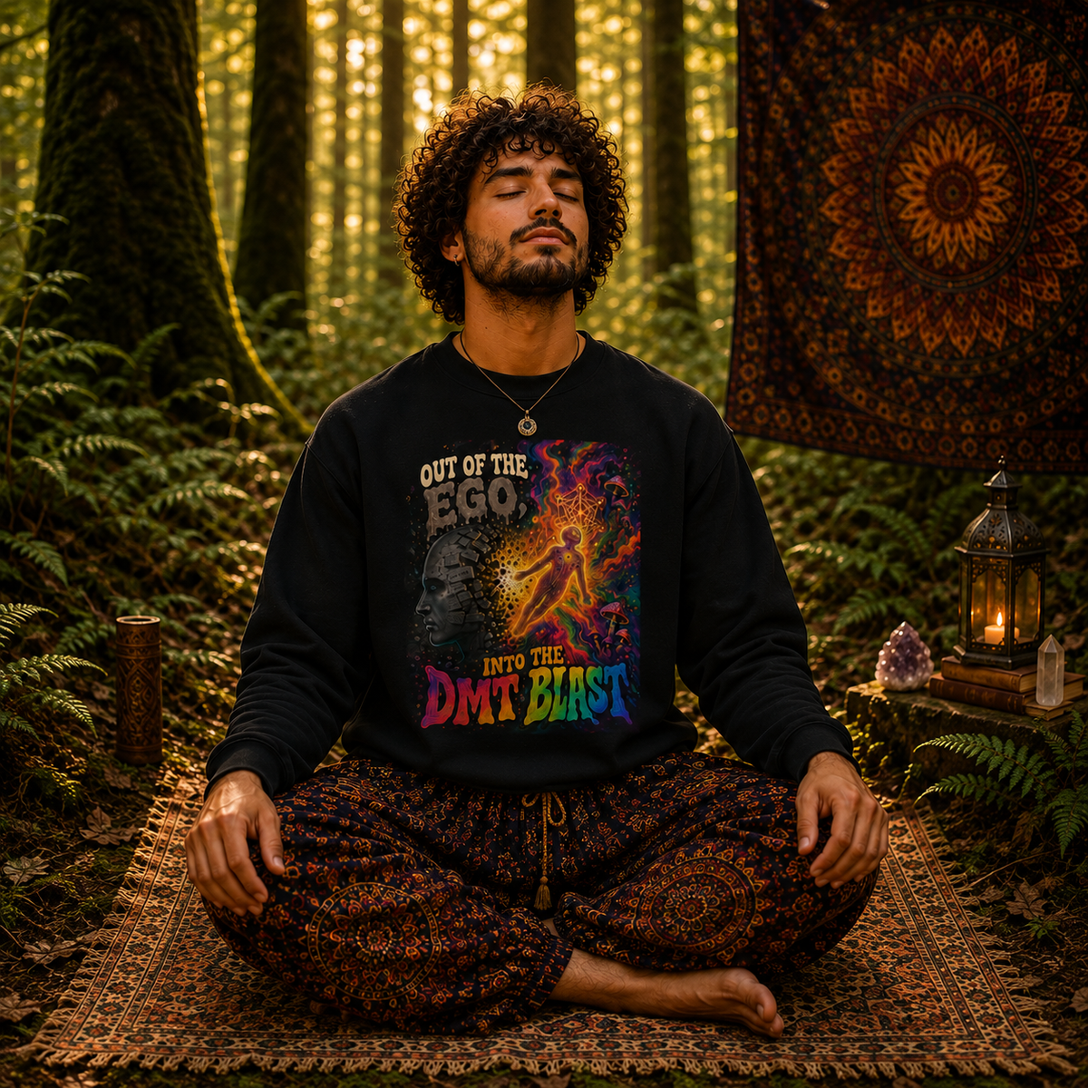 "Out of the Ego Into the DMT Blast" Psychedelic Crewneck Sweatshirt