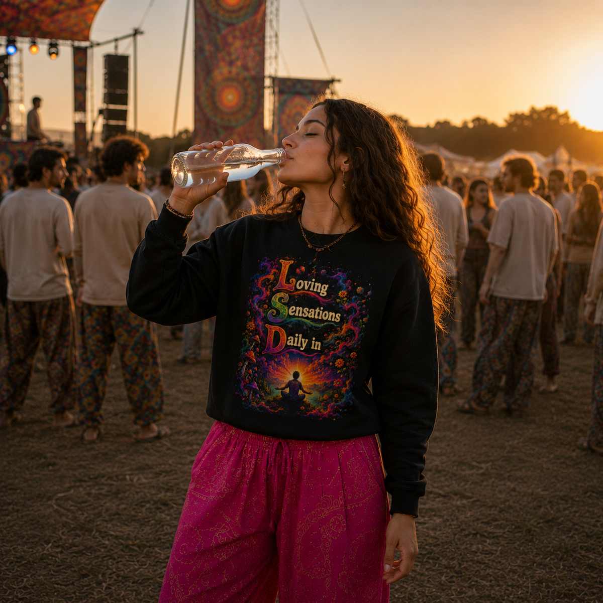 "Loving Sensations Daily In" Psychedelic Journey Crewneck