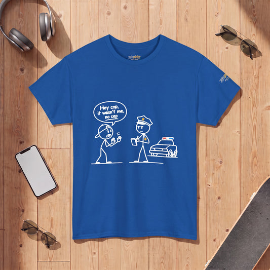 Cartoon Minimalist "No Cap" Gen Z Slang Tee