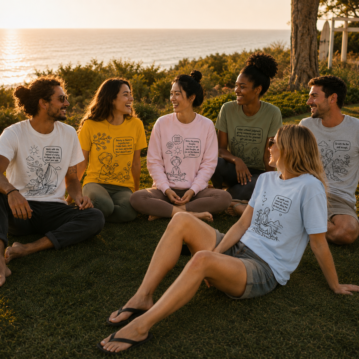 "Notice the passing thoughts" Mindfulness Design - Meditation Guru Crewneck Sweatshirt