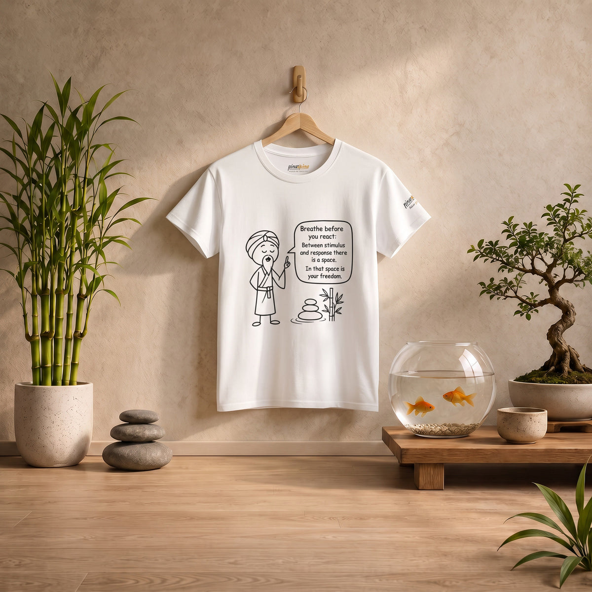 Mindful Guru T‑Shirt — "Breathe before you react" Meditation Tee