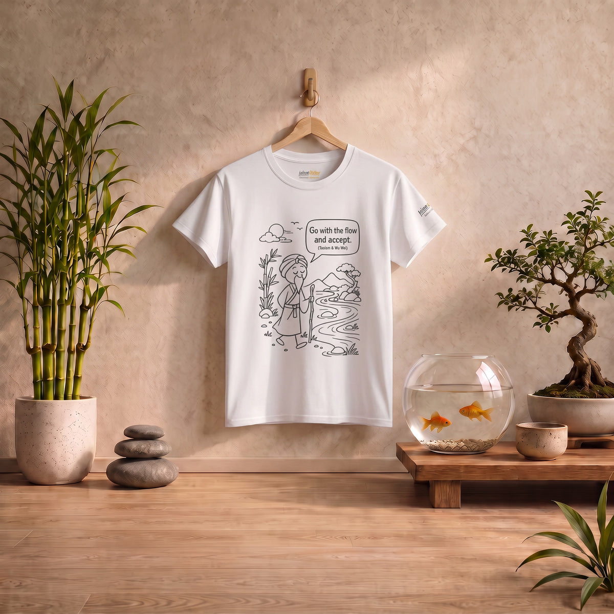 "Go With the Flow" Meditation Tee — Calm Journey Graphic T-Shirt