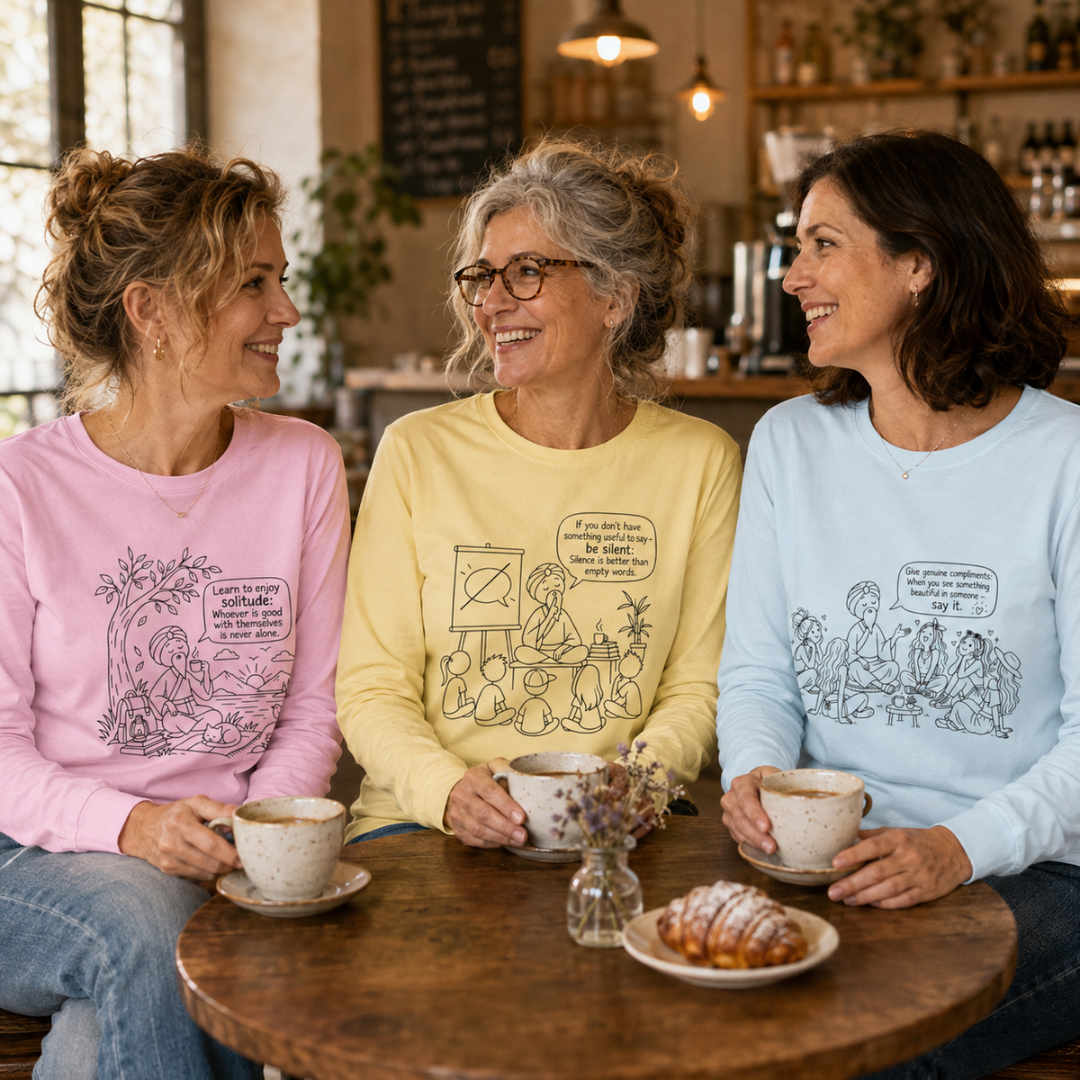 Long Sleeve T-Shirt — "Learn to Enjoy Solitude" Outdoor Meditation Graphic