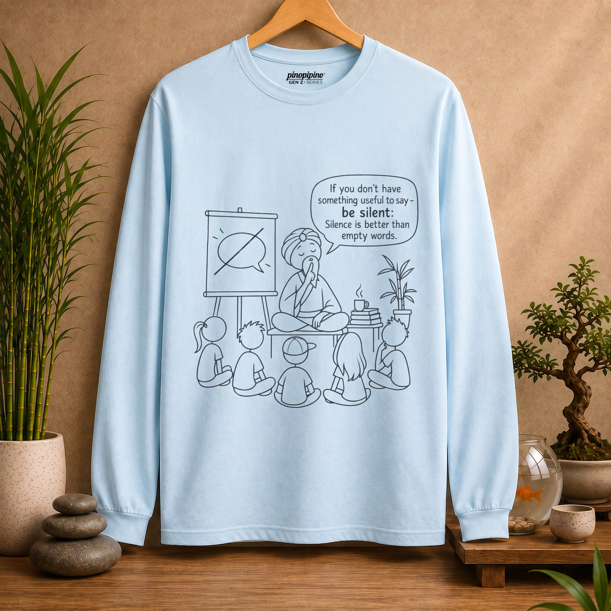 "If You Don't Have Something Useful To Say, Be Silent" - Master Lee's Classroom Wisdom Long Sleeve Tee