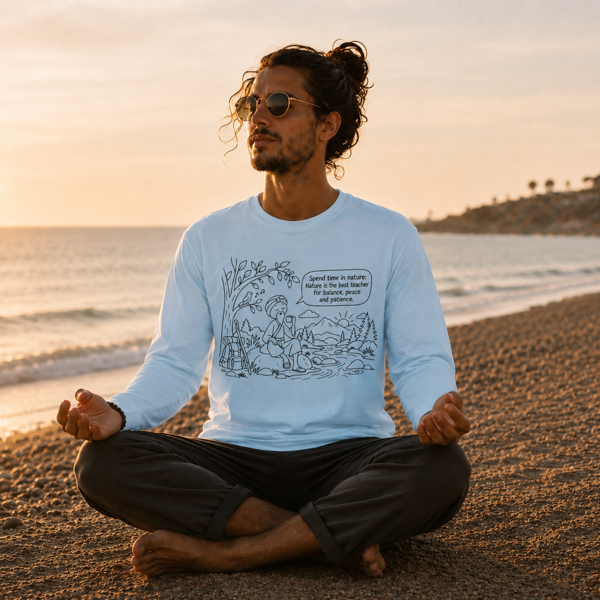Long Sleeve T‑Shirt — "Spend time in nature" Hiking Graphic Tee