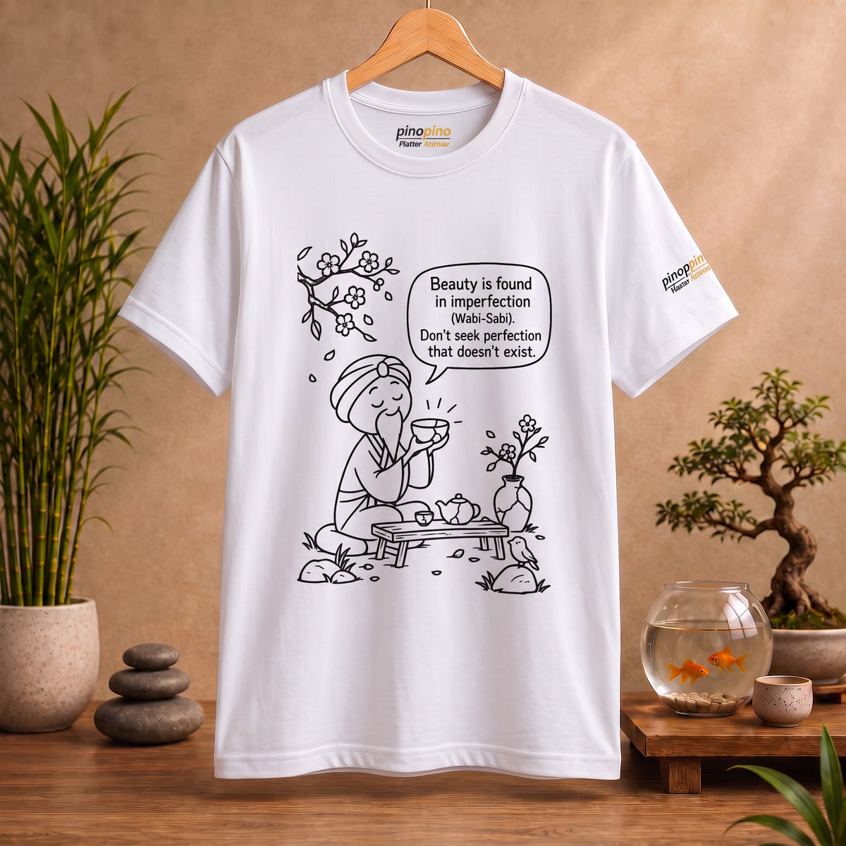 "Beauty is Found in Imperfection" Mindful Graphic Cotton Tee