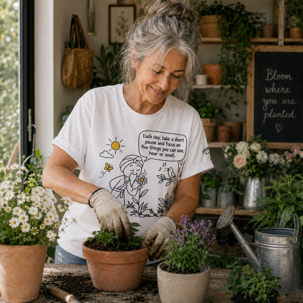 "Focus on five things you can see, hear or smell" - Master Lee's Wisdom, Unisex Heavy Cotton Tee