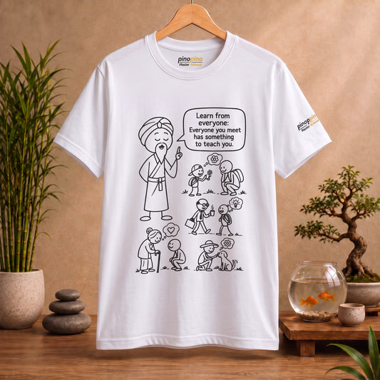 Spiritual Teacher Comic Tee — "Learn from Everyone" Graphic T‑Shirt