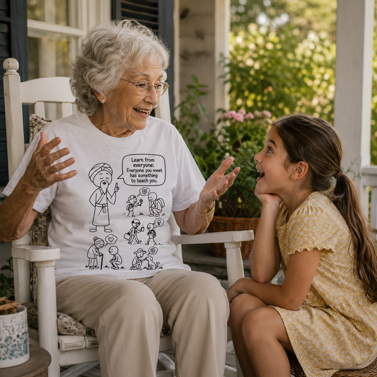 Spiritual Teacher Comic Tee — "Learn from Everyone" Graphic T‑Shirt