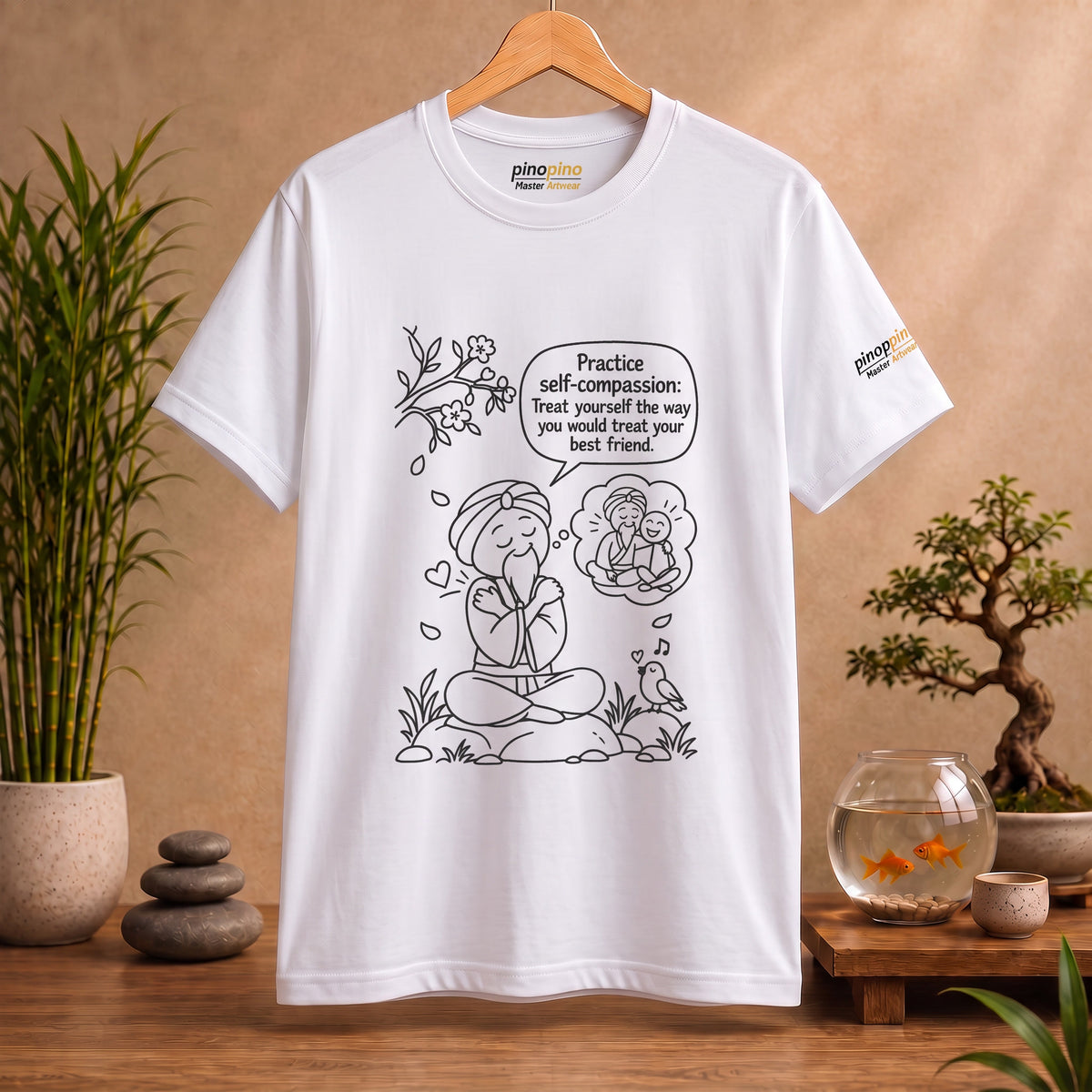 "Practice Self-Compassion" Master Lee's Wisdom Meditation T-Shirt