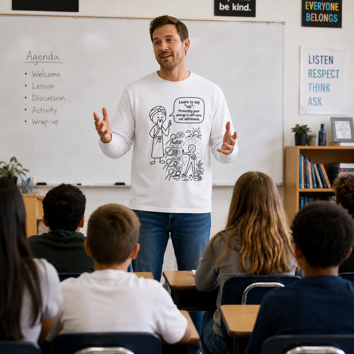 Spiritual Self-Care Tee — "Learn to Say No" Mindfulness T-Shirt