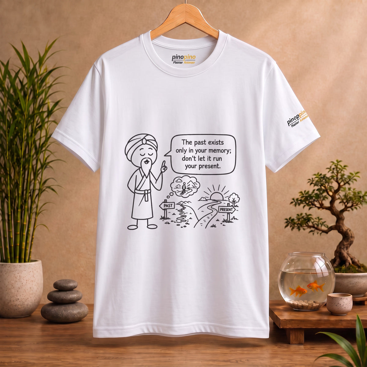 Inspirational Master Lee's Wisdom Graphic Tee — "The past exists only in your memory; don't let it ruin your present."