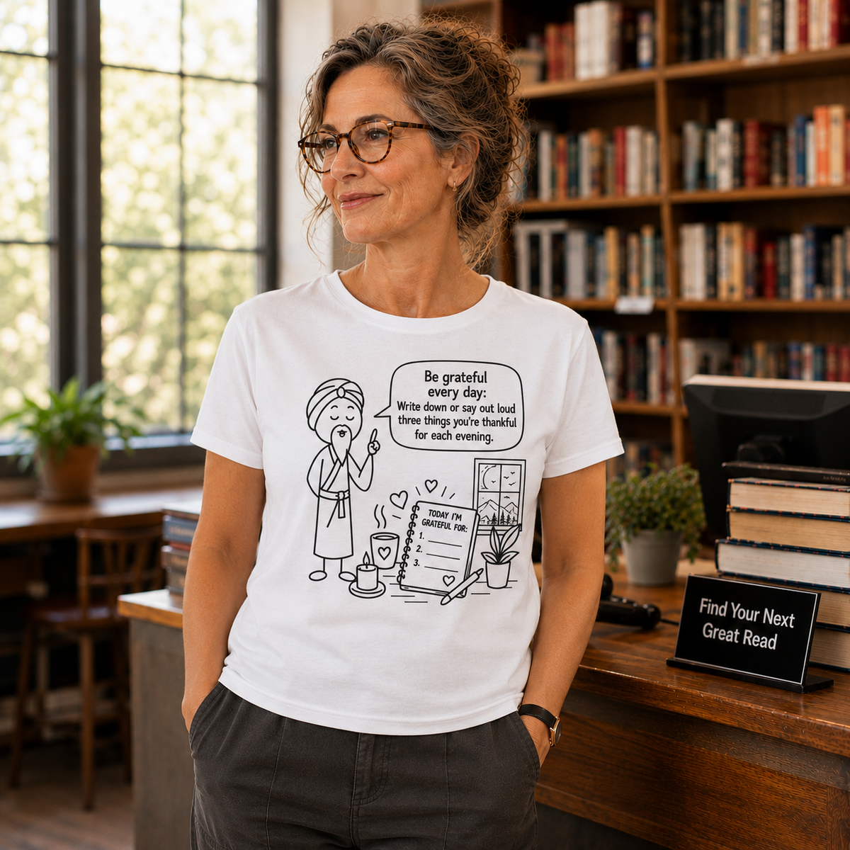 Gratitude Master Lee's Wisdom Tee — "Be grateful every day" Graphic T-Shirt
