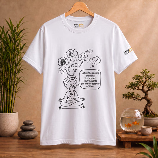 Meditation Guru Tee - "Notice the passing thoughts" Mindfulness T-Shirt