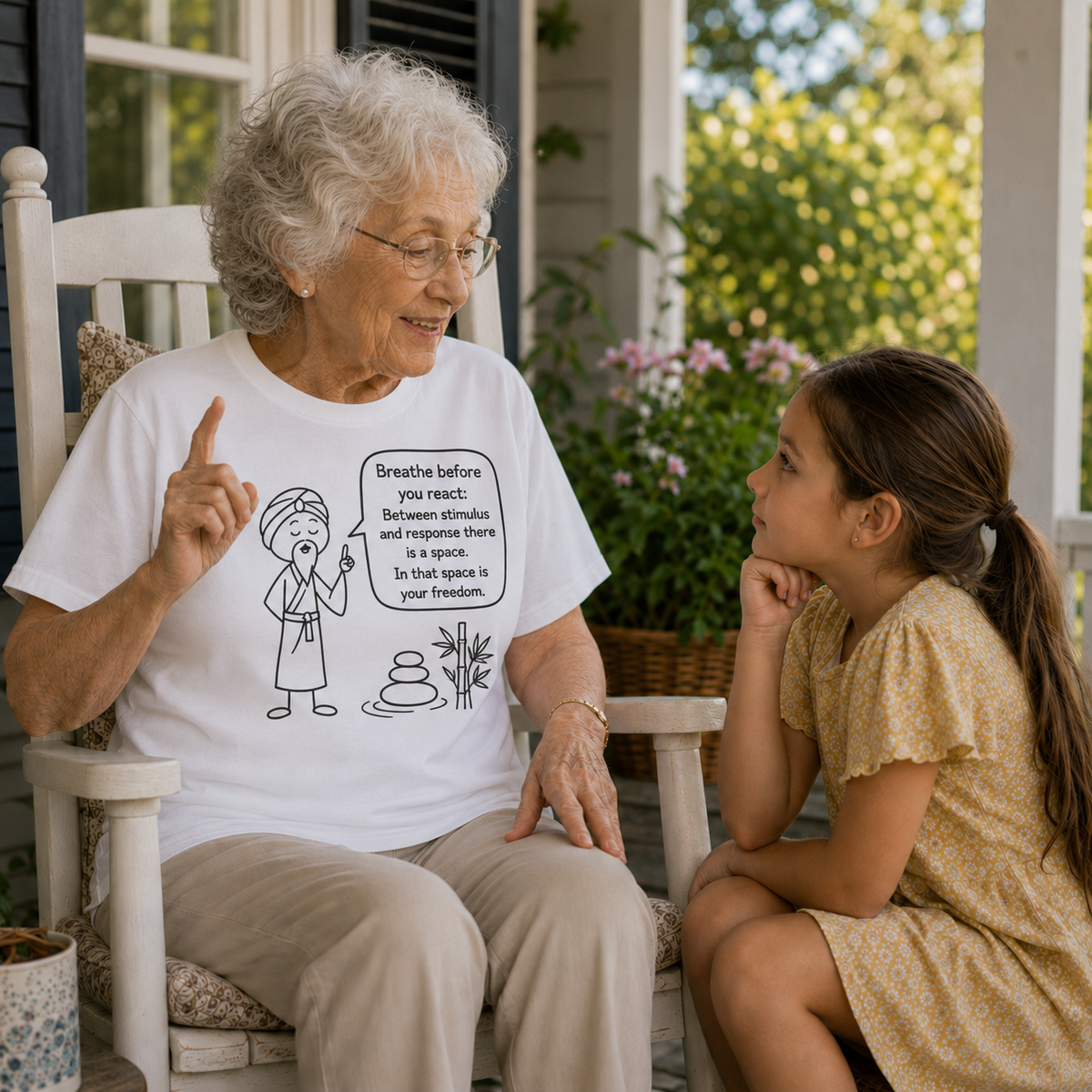 Mindful Guru T‑Shirt — "Breathe before you react" Meditation Tee