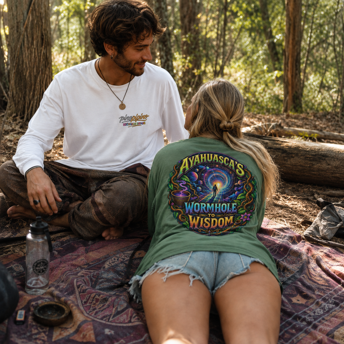 "Ayahuasca’s Wormhole to Wisdom" Psychedelic Long Sleeve Tee