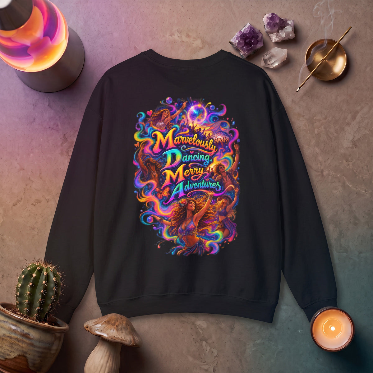"Marvelously Dancing Merry Adventures" Psychedelic Long Sleeve Tee
