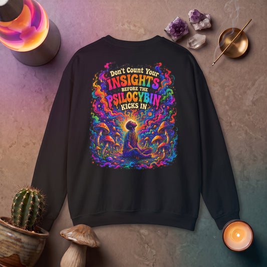 "Don't Count Your Insights" Long Sleeve Tee — Psychedelic Mushroom Art