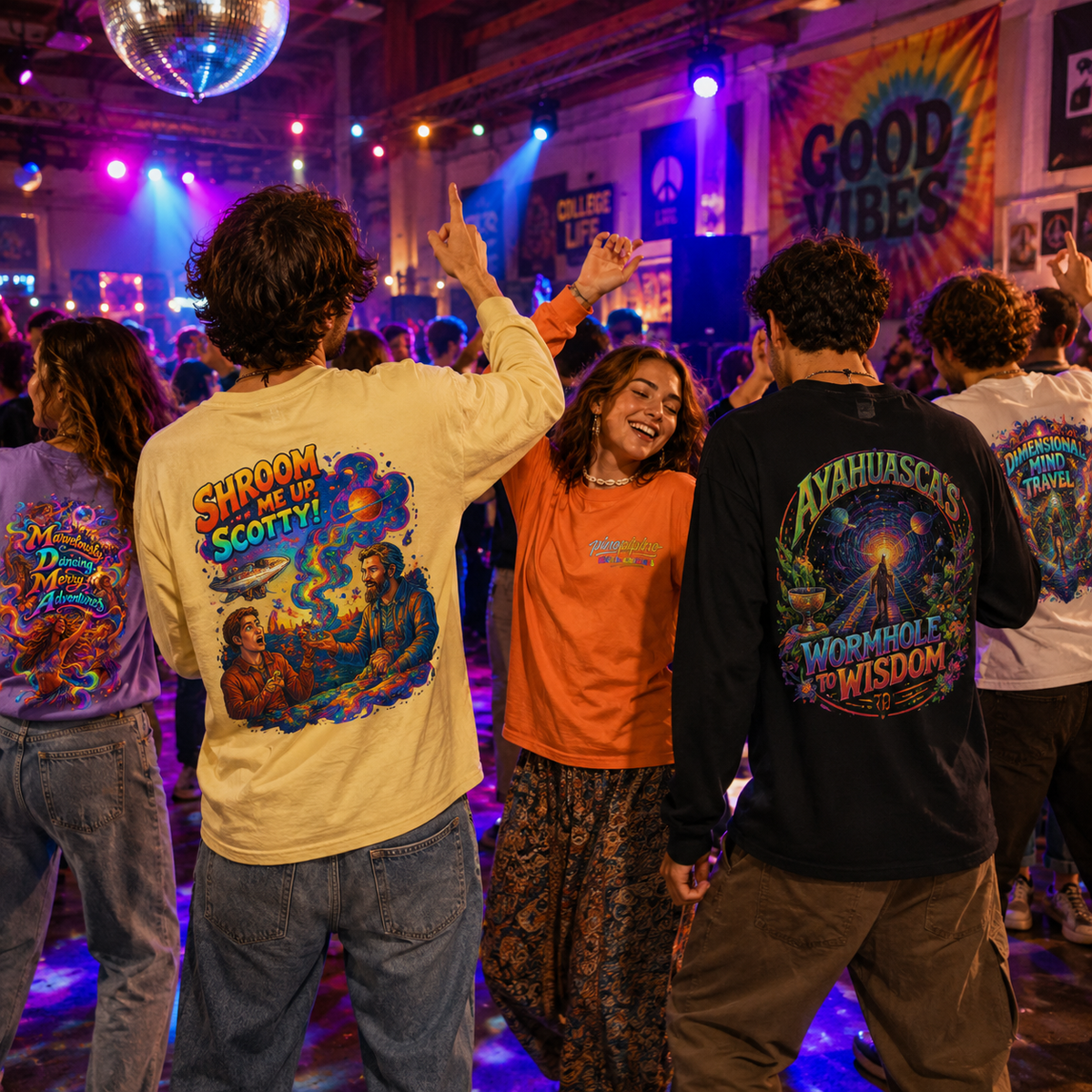 "Don't Count Your Insights" Long Sleeve Tee — Psychedelic Mushroom Art