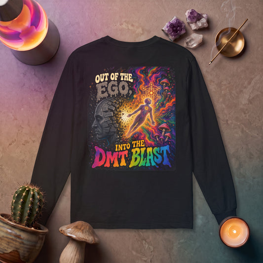 "Out of the Ego" Long Sleeve T-Shirt — Psychedelic DMT Blast Graphic