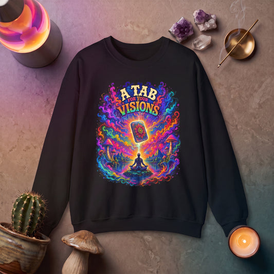 "A Tab for Your Visions" Long Sleeve Psychedelic T‑Shirt