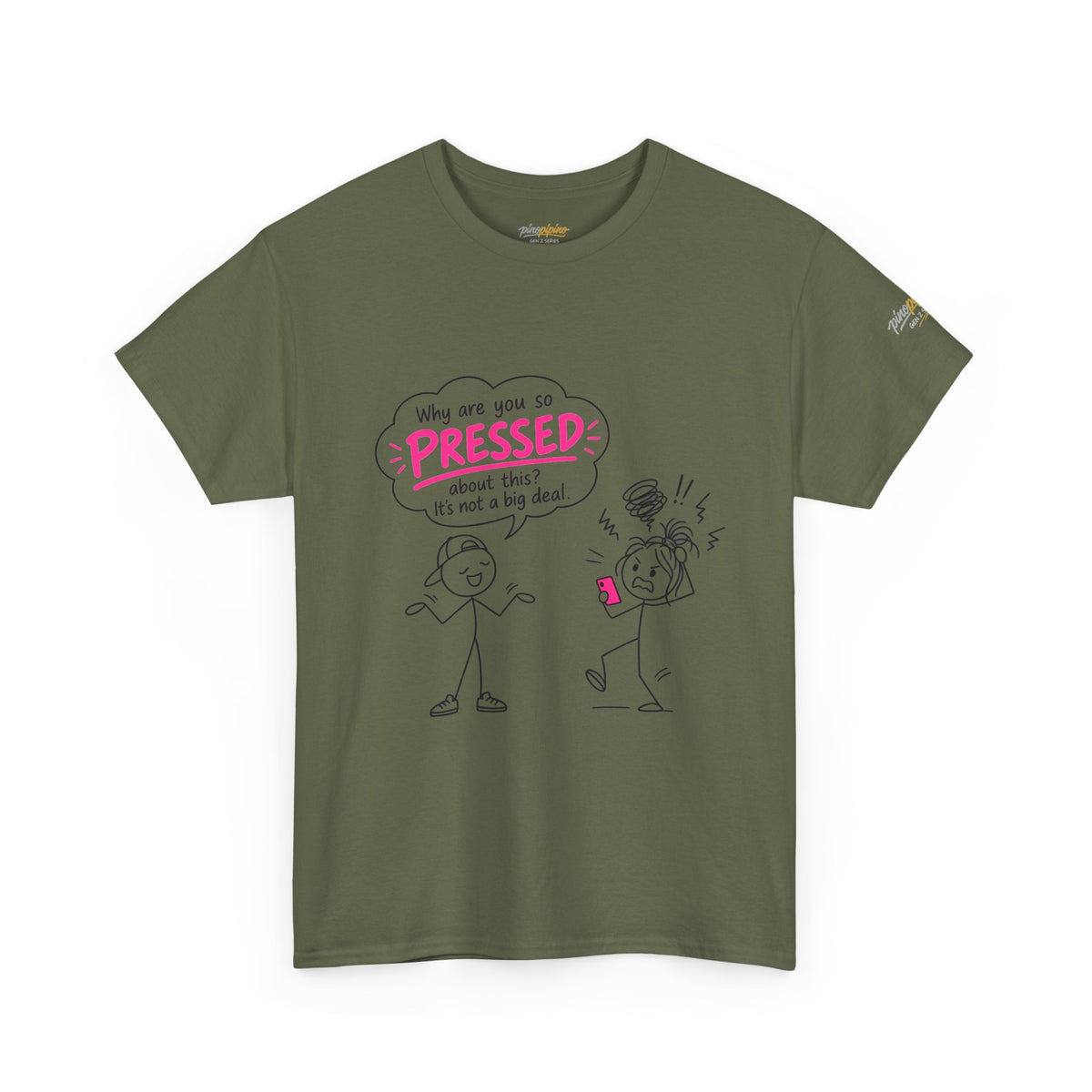 "Why Are You So Pressed?" Cartoon Graphic Tee