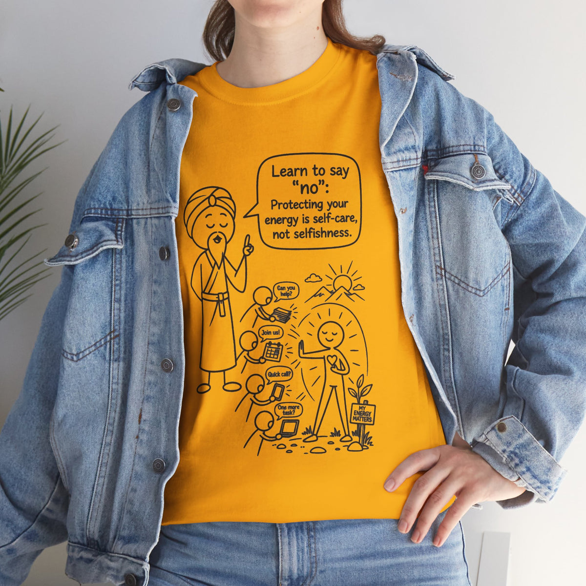 Spiritual Self-Care Tee — "Learn to Say No" Mindfulness T-Shirt