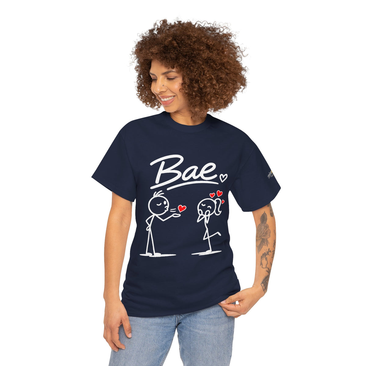 "Bae" Stick Figure Couple T‑Shirt — Cute Romantic Tee