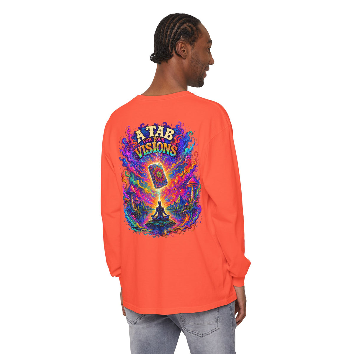 "A Tab for Your Visions" Long Sleeve Psychedelic T‑Shirt