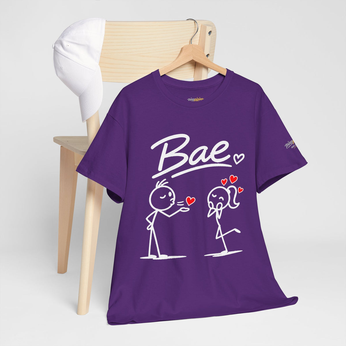 "Bae" Stick Figure Couple T‑Shirt — Cute Romantic Tee