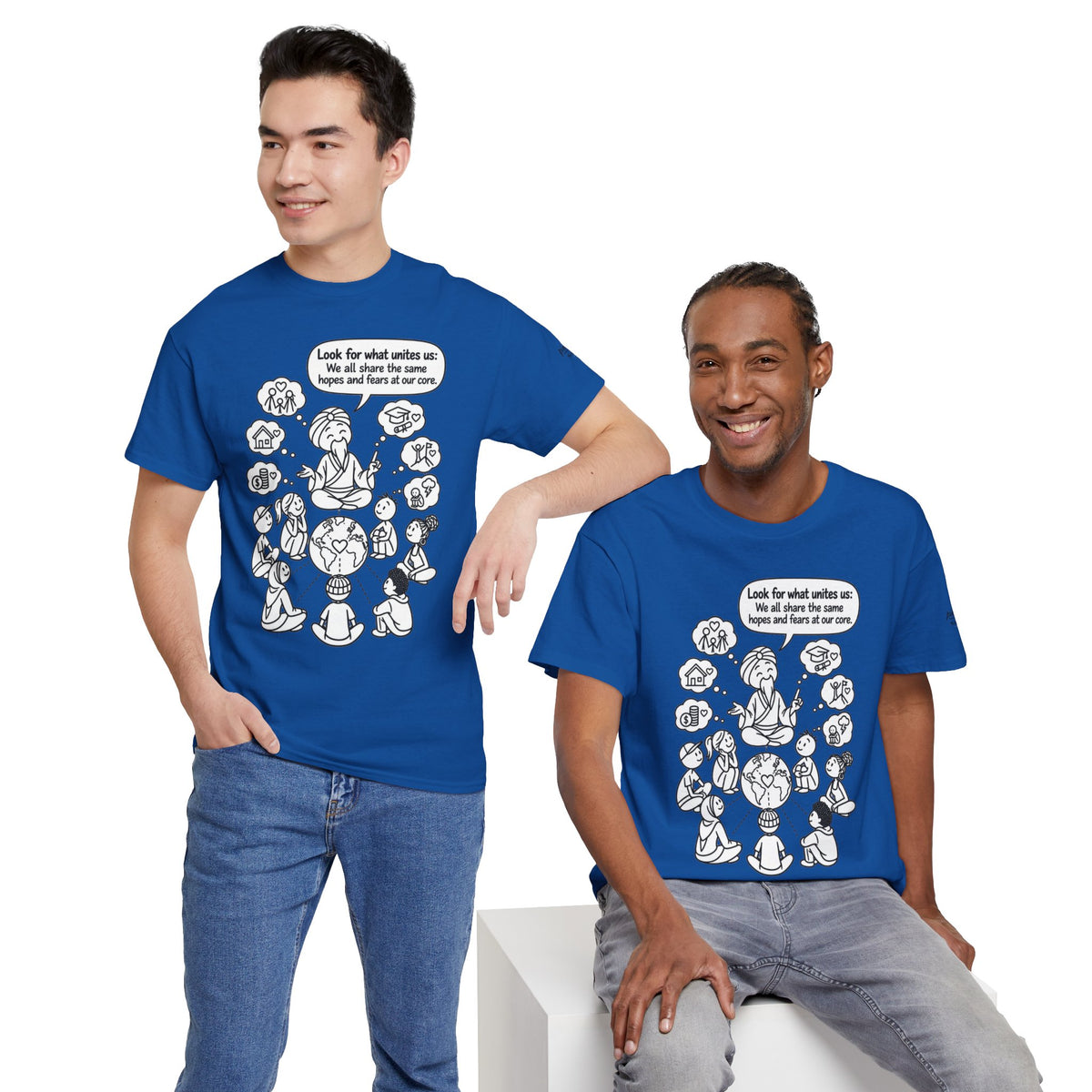 "Look for what unites us" Community Peace Crewneck Tee
