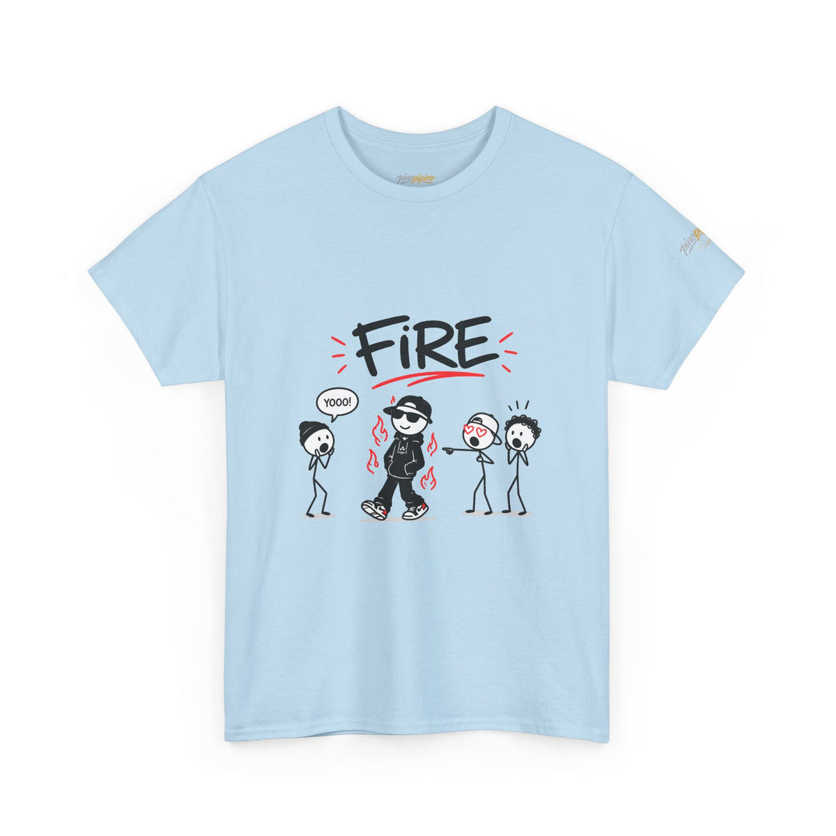 "Fire" Gen Z Slang Stick Figure Tee