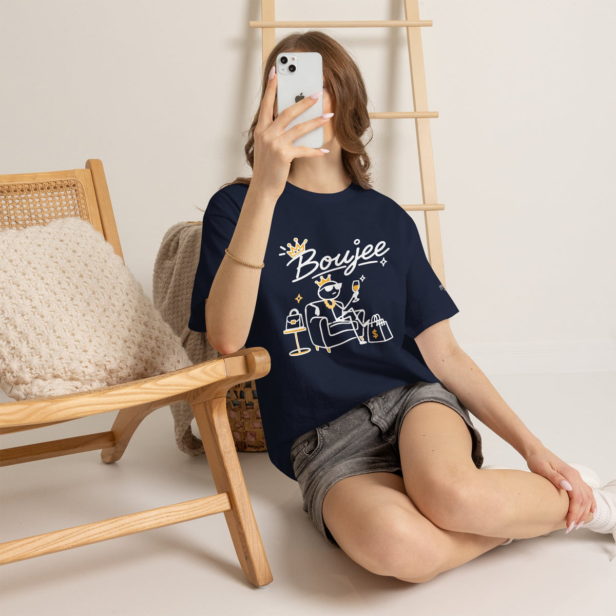 "Boujee" Minimal Graphic Cotton T-Shirt
