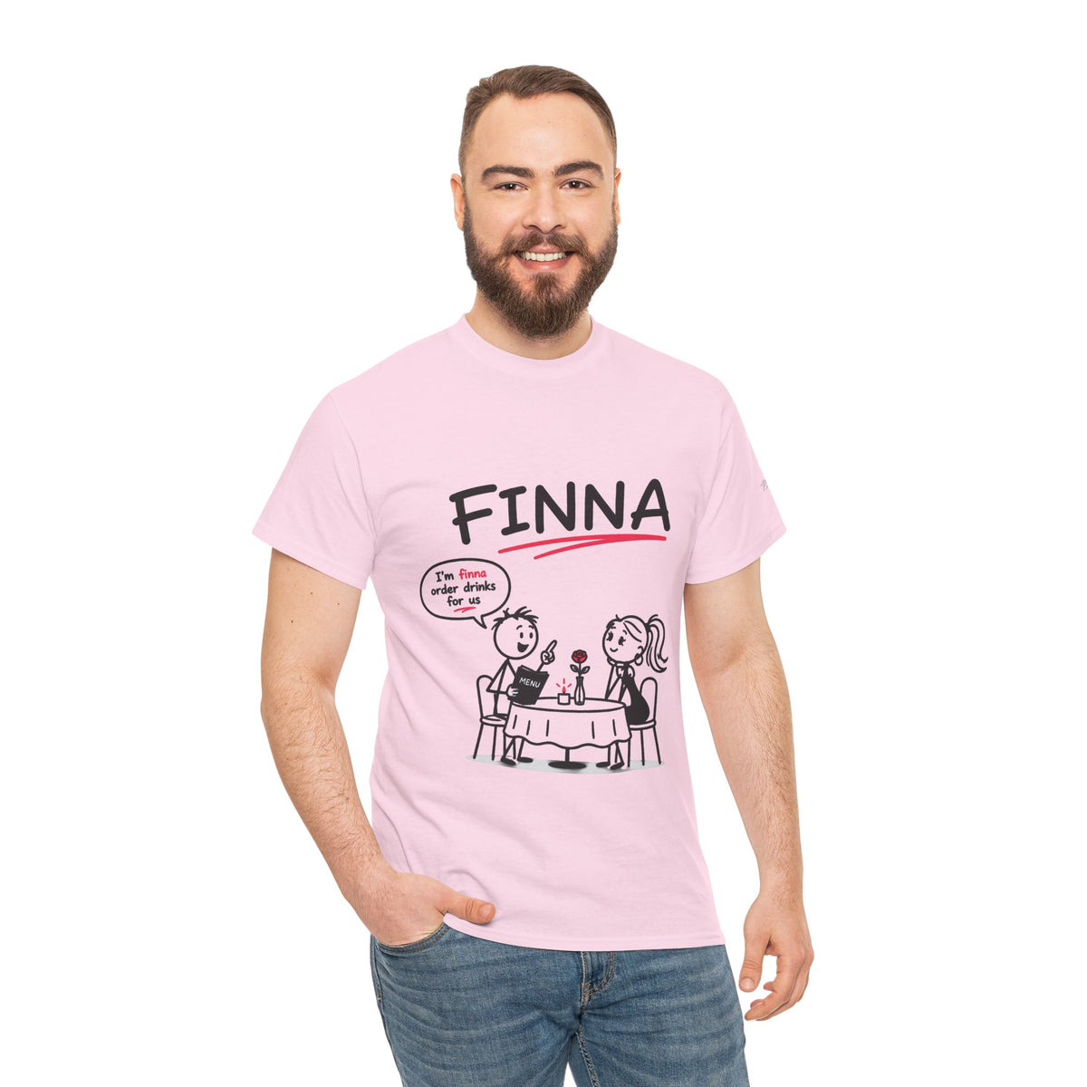 "FINNA" Gen z Slant Cartoon Tee