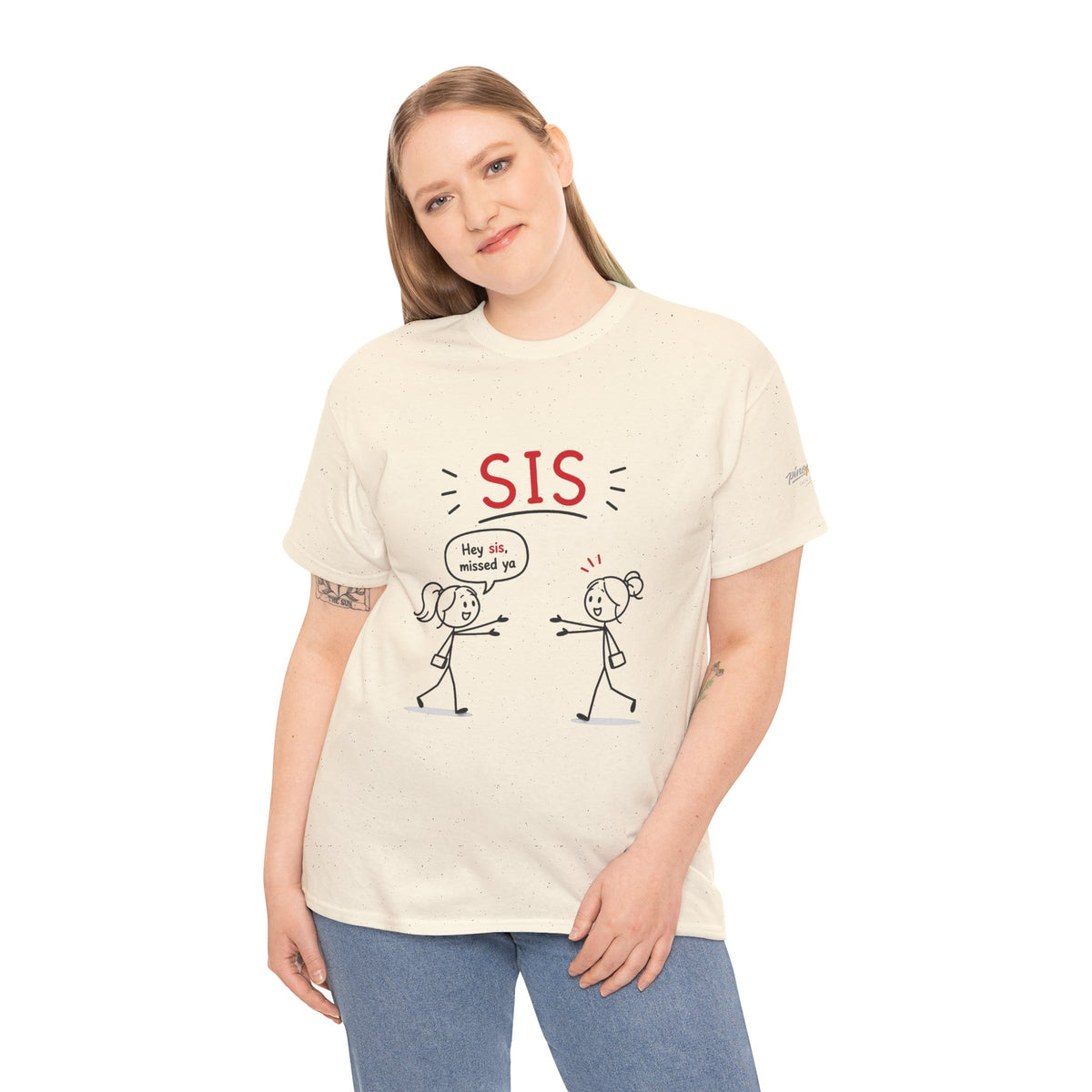 "Hey Sis, Missed Ya" Sister Cartoon Tee —  Funny Matching Shirt