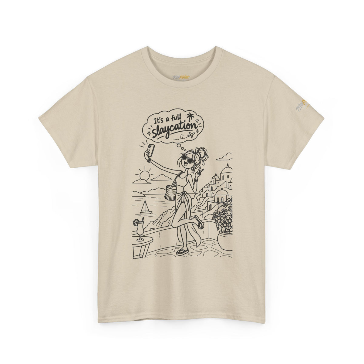 T-Shirt — "It's a Slaycation" Retro Beach Girl Graphic Tee