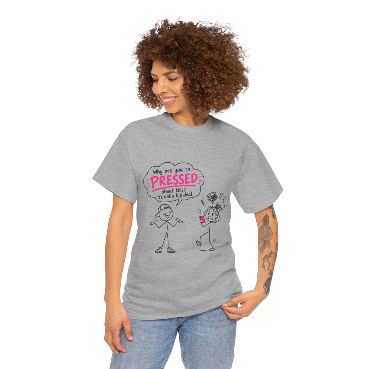"Why Are You So Pressed?" Cartoon Graphic Tee