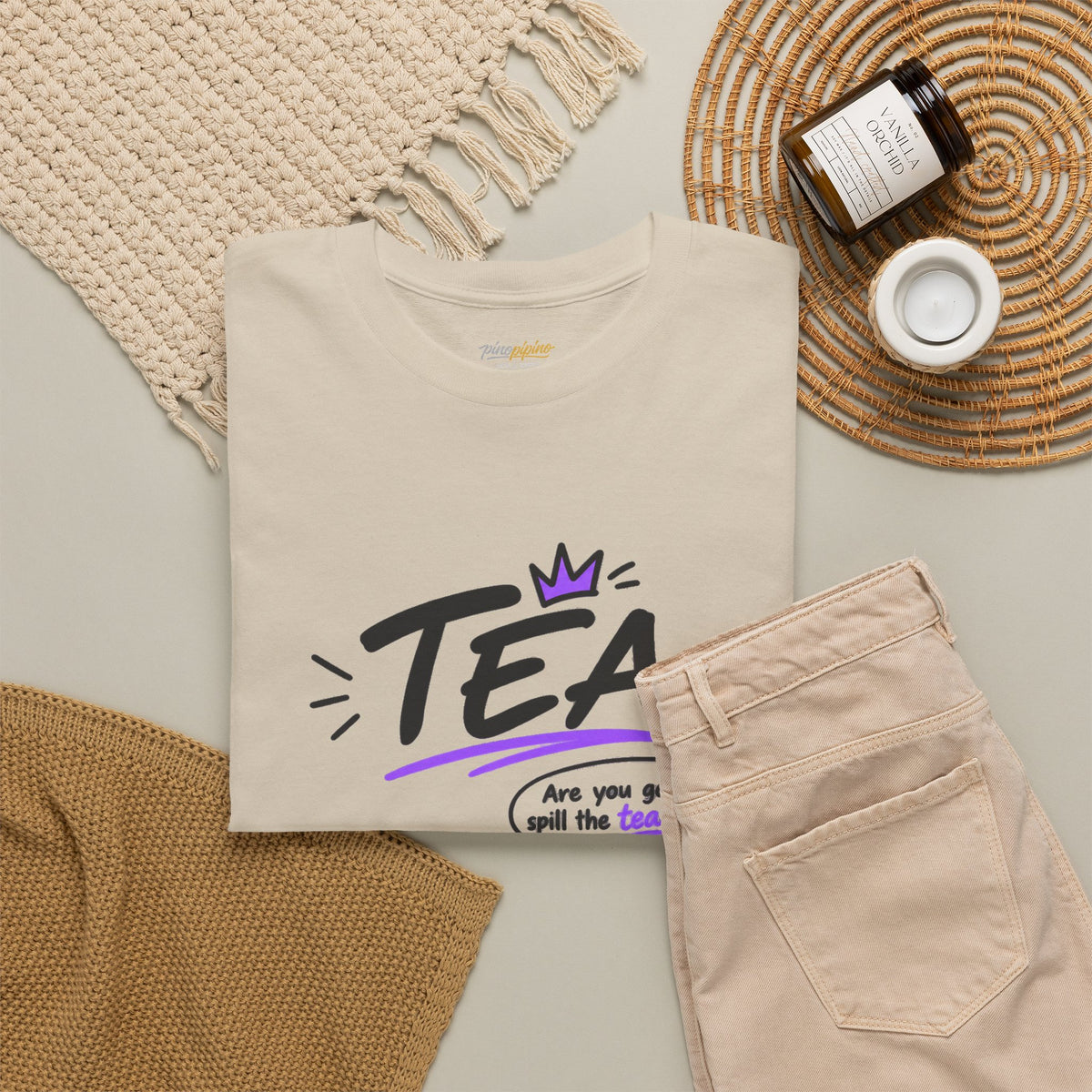 "Tea: Are you going to spill the tea or what?" Cartoon Graphic Tee