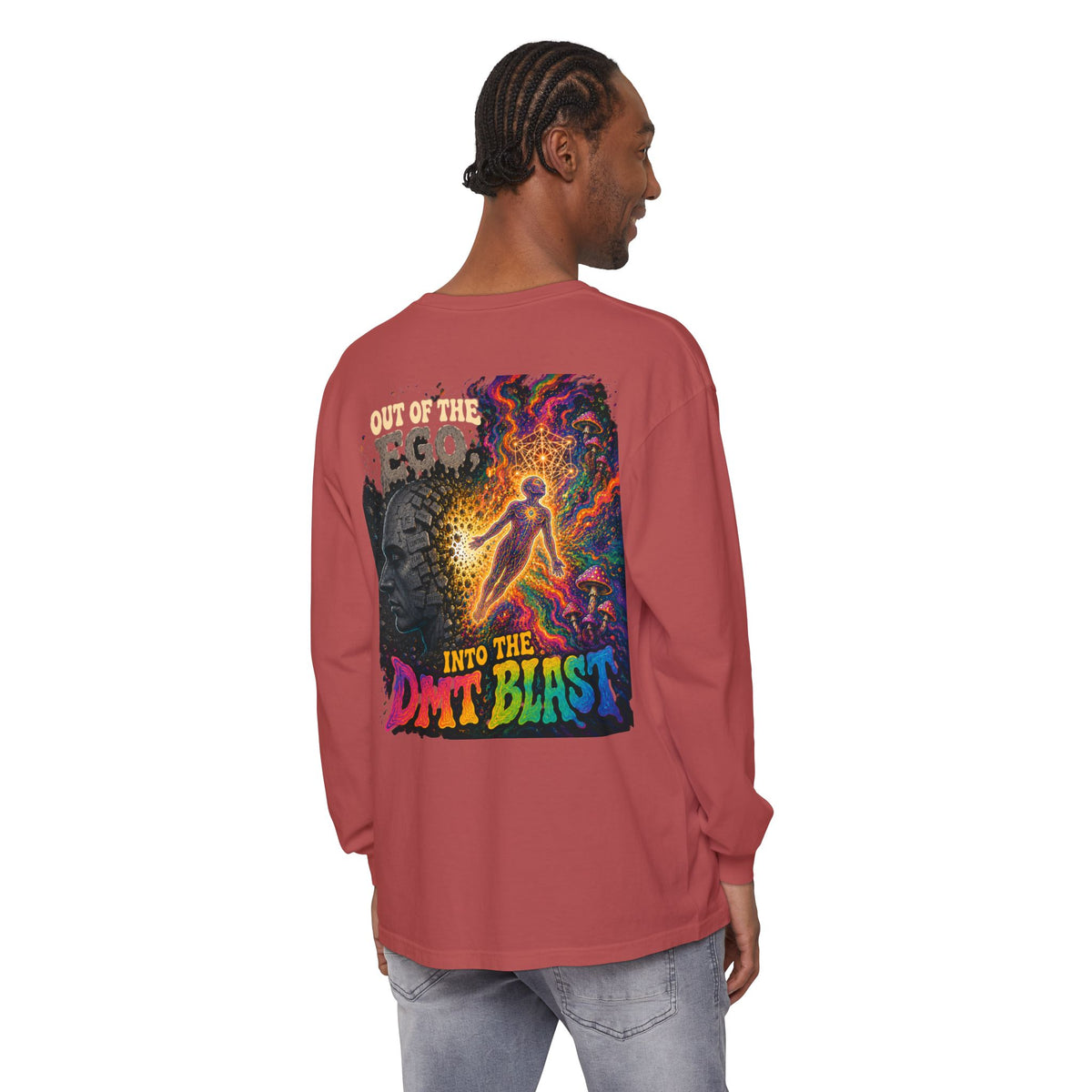 "Out of the Ego" Long Sleeve T-Shirt — Psychedelic DMT Blast Graphic