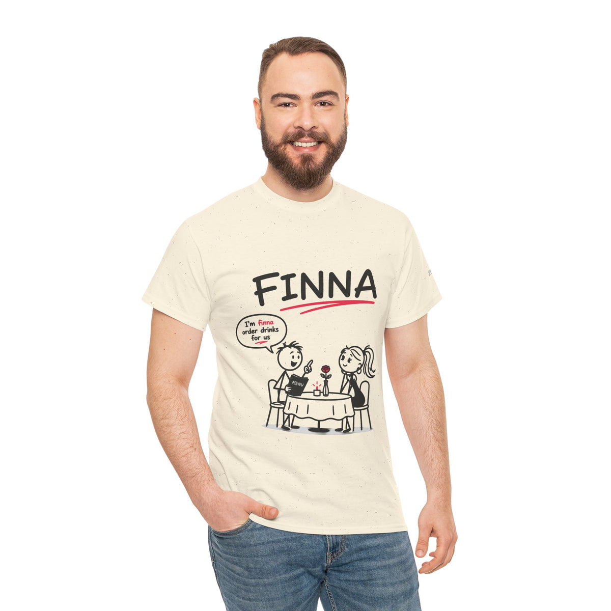 "FINNA" Gen z Slant Cartoon Tee