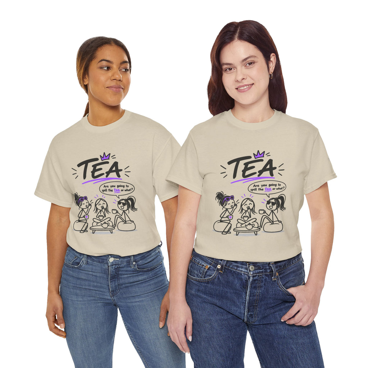 "Tea: Are you going to spill the tea or what?" Cartoon Graphic Tee